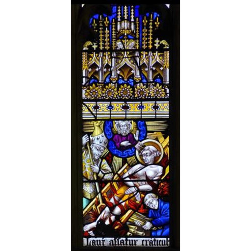 Cathedral Stained Glass, St Lawrence, St Lawrence's Ludlow, Stained Glass Window Transfer 21.3cm High