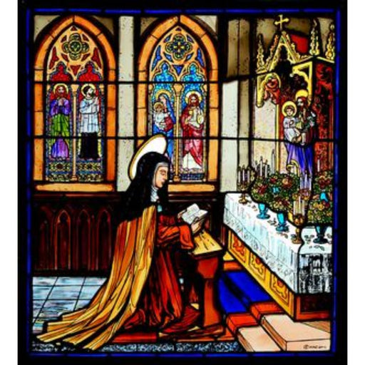 Cathedral Stained Glass, St Teresa Of Avila, The Convent of Saint Joseph Avila Spain, Stained Glass Window Transfer 15cm High