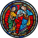 Cathedral Stained Glass, St Thomas & Jesus St Thomas Church Strasbourg France, Stained Glass Window Transfer 13.5cm Diameter