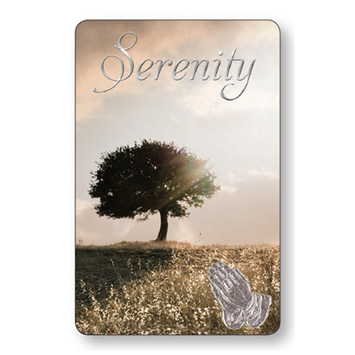 Serenity Prayer, Laminated Prayer Card With Prayer On The Reverse