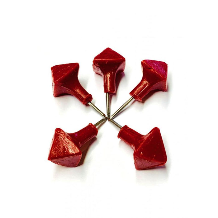 Paschal Candle Incense Pins, Set of 5 Red Wax - 0.5 Inches Diameter