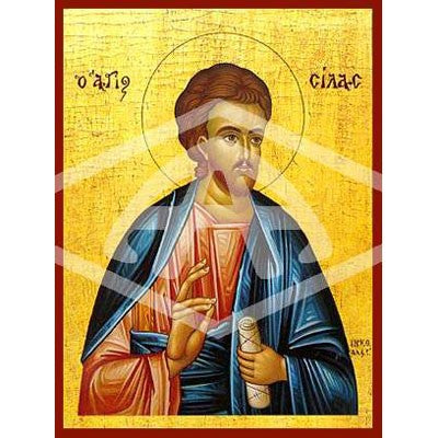 Silas The Apostle, Mounted Icon Print Size: 14cm x 20cm