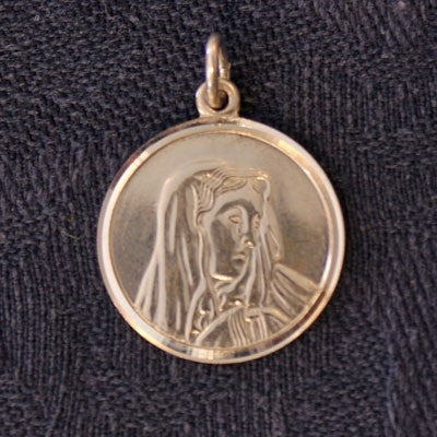 20% OFF Madonna Medal 22mm Diameter Sterling Silver Pendant