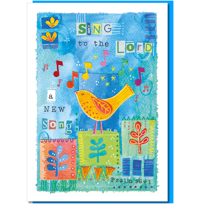 Words of Encouragement Christian Bible Cards, Sing To The Lord, Psalm 96:1 Greetings Card