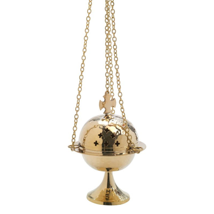 Thurible Brass 15cm High, Incense Burner Chain Length 60cm With Chain Separator