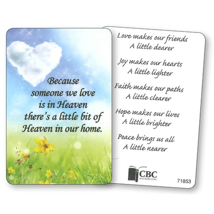 Someone in Heaven, Laminated Prayer Card