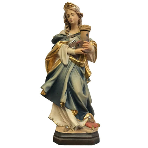 Statues Catholic Saints, St Barbara Wood Carved Statue Available In 9 Sizes From 25cm up to 150cm