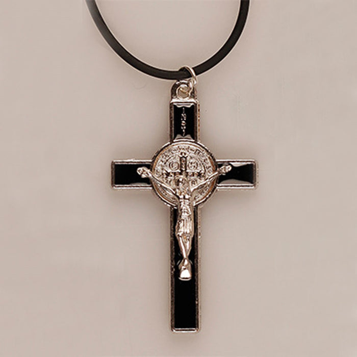 St Benedict Crucifix Black Enamel 2 Inches High