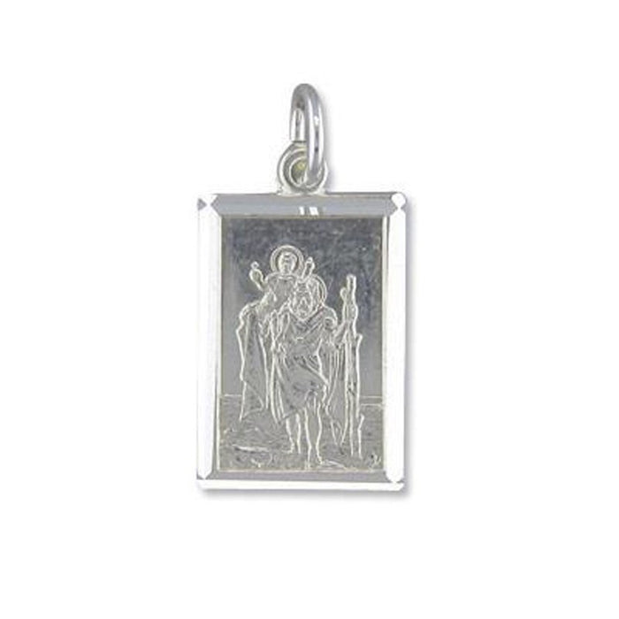 St Christopher Sterling Silver Pendant 16mm High