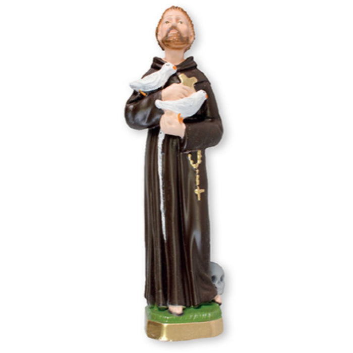 Statues Catholic Saints, St Francis of Assisi Statue 20cm - 8 Inches High Plaster Cast