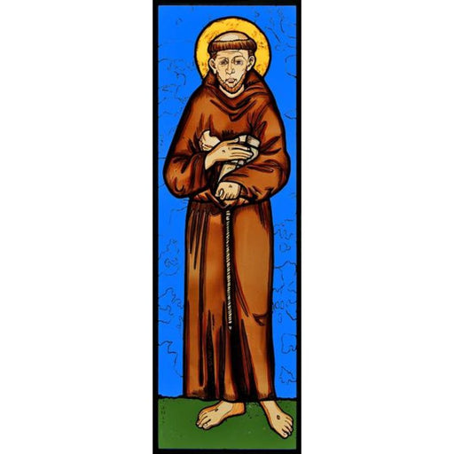 Cathedral Stained Glass, St Francis of Assisi, Saint Mary of the Angels in Assisi Italy, Stained Glass Window Transfer 21.5cm High