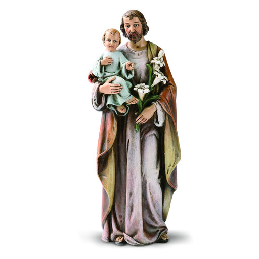 Statues Catholic Saints, St Joseph & Child Statue 15cm - 6 Inches High Resin Cast