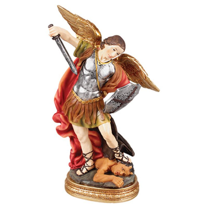 St. Michael The Archangel Statue 20cm / 8 Inches High Resin Cast VERY LIMITED STOCK