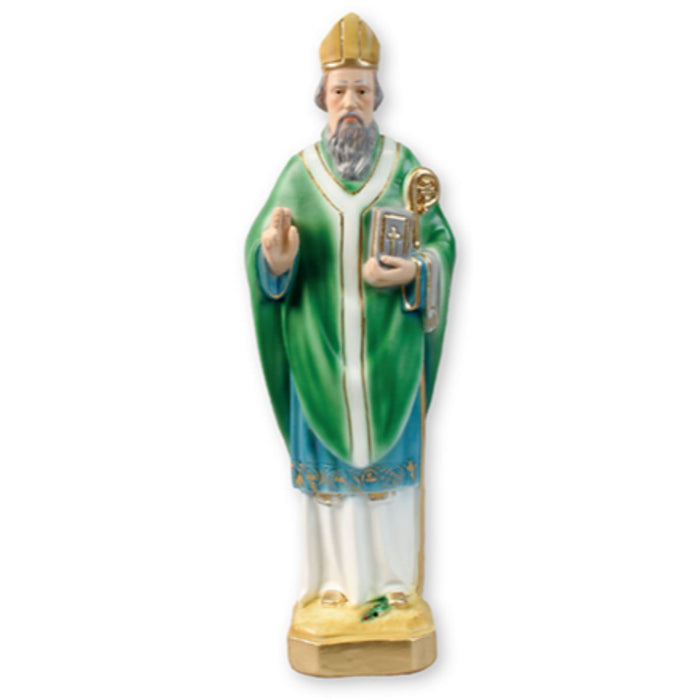 Statues Catholic Saints, St Patrick Statue 20cm - 8 Inches High Plaster Cast
