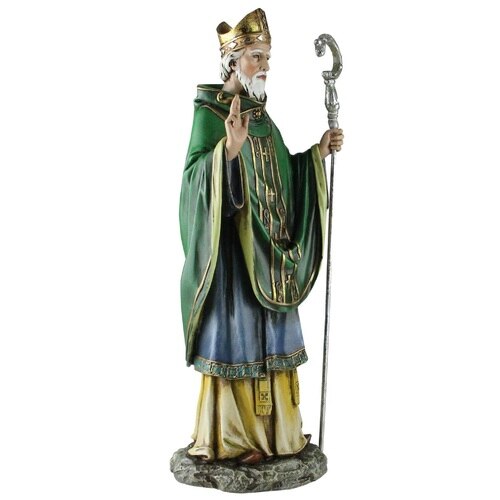 St Patrick, Statue 35cm / 14 Inches High Handpainted Resin Cast Figurine
