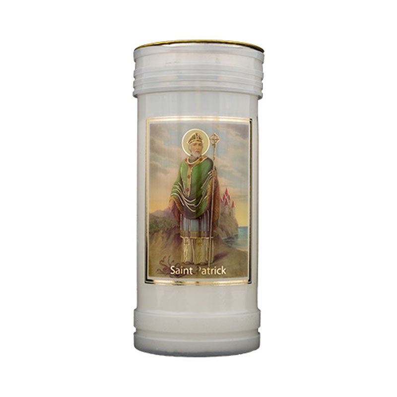 St Patrick Prayer Candle, Burning Time Approximately 72 Hours Pilgrim Shop Walsingham