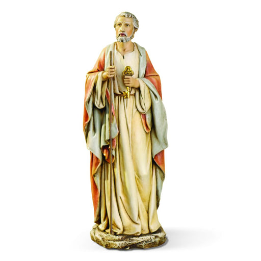 Statues Catholic Saints, St Peter The Apostle Statue 10cm - 4 Inches High, With Full Colour Prayer Card