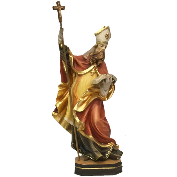 Statues Catholic Saints, St Wilfrid Statue 25cm - 10 Inches High Woodcarving