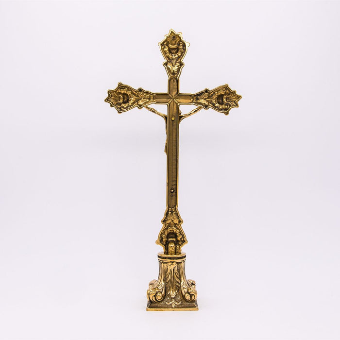 Standing Crucifix 16 Inches High Brass