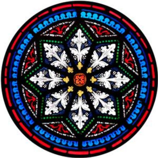 Cathedral Stained Glass, Star Motif, Southwark Cathedral, Stained Glass Window Transfer 13.5cm Diameter