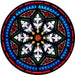 Cathedral Stained Glass, Star Motif, Southwark Cathedral, Stained Glass Window Transfer 13.5cm Diameter