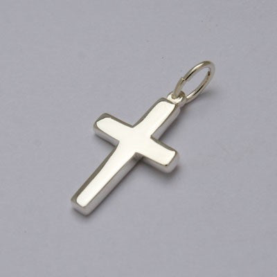 Sterling Silver Cross Pendant 23mm High Thick Cast