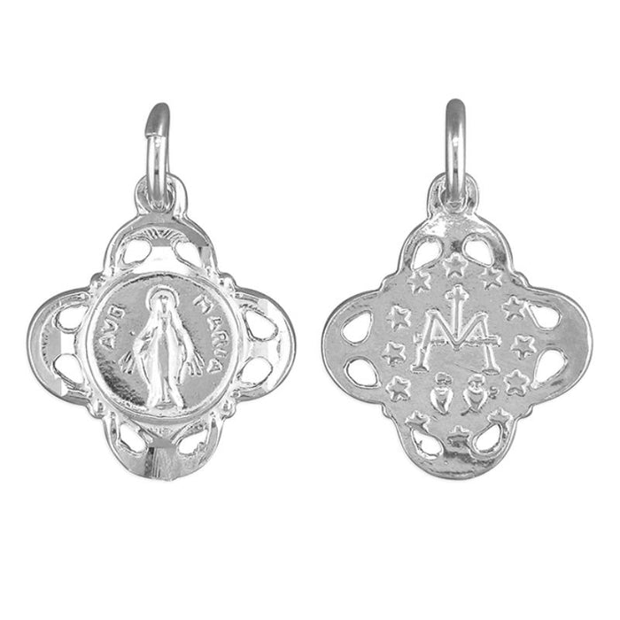 Miraculous Medal 14mm High Sterling Silver Pendant