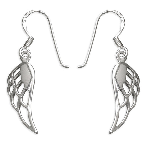Sterling Silver Open Angel Wing, Drop Earrings