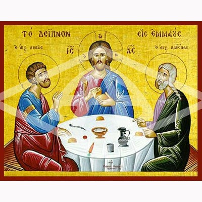 Supper At Emmaus, Mounted Icon Print Available In Various Sizes