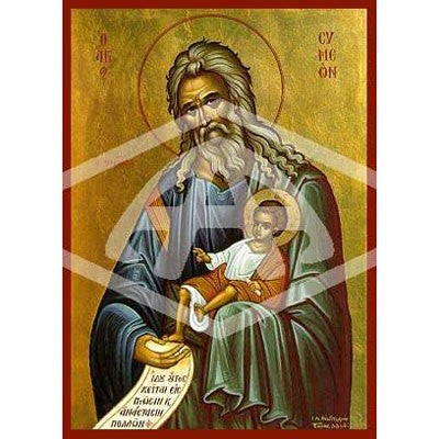 Symeon The God-Receiver, Mounted Icon Print Size: 14cm x 20cm