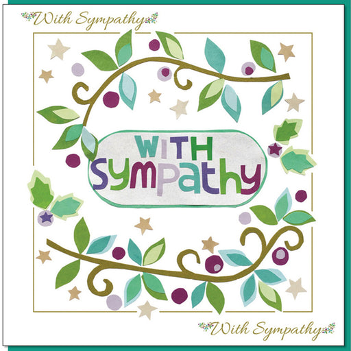 Christian Sympathy Greetings Card, Vine Design With Bible Verse