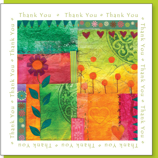 Christian Thank You Greetings Card, Colourful Hearts Design With Bible Verse