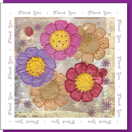 Christian Thank You Greetings Card, Flower Design With Bible Verse