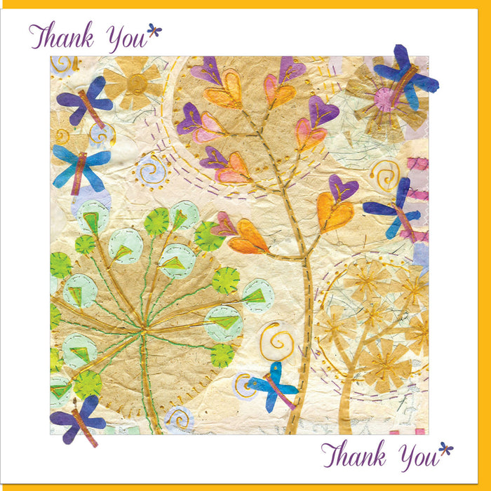 Christian Thank You Greetings Card, Flowers Design With Bible Verse