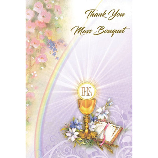 Catholic Mass Cards, Thank You Mass Bouquet Greetings Card