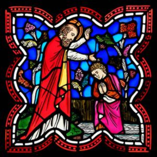 Cathedral Stained Glass, The Blessing, Lady Chapel Hereford Cathedral, Stained Glass Window Transfer 13.5cm High