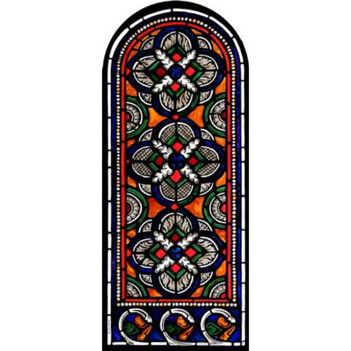 Cathedral Stained Glass, The Cloisters Quatrefoil, The Metropolitan Museum of Art New York USA, Stained Glass Window Transfer 21.5cm High