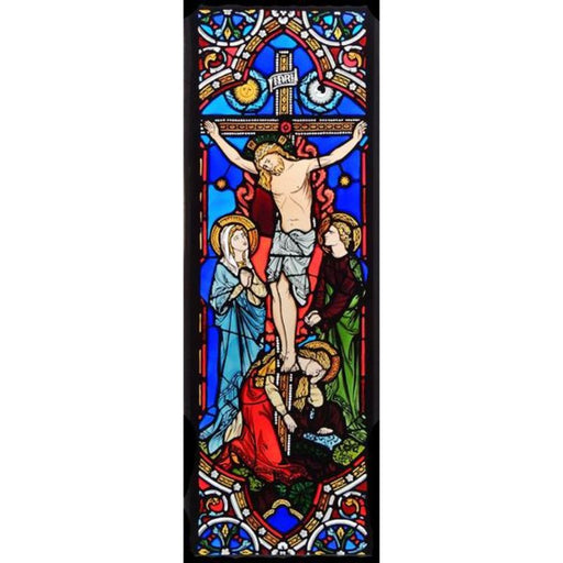 Cathedral Stained Glass, Crucifixion, St Lawrence Ludlow, Stained Glass Window Transfer 21.3cm High
