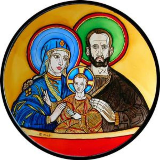 Cathedral Stained Glass, The Holy Family, Mosaic Detail Westminster Cathedral, Stained Glass Window Transfer 13.5cm Diameter