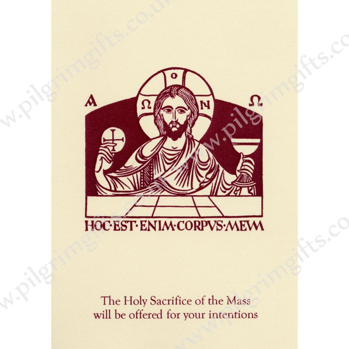 Catholic Mass Cards, Mass For Your Intentions Greetings Card, Christ The Lord Alpha & Omega