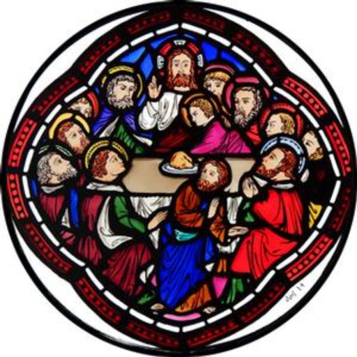 Cathedral Stained Glass, The Last Supper, Lady Chapel Hereford Cathedral, Stained Glass Window Transfer 13.5cm Diameter