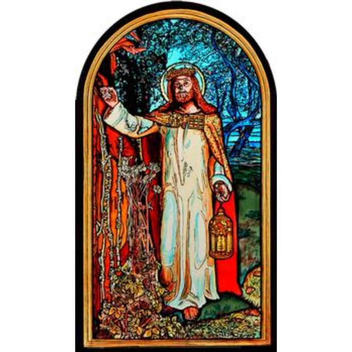 Cathedral Stained Glass, Jesus The Light of the World, by Holman Hunt, St Paul's Cathedral London, Stained Glass Window Transfer 19.5cm High
