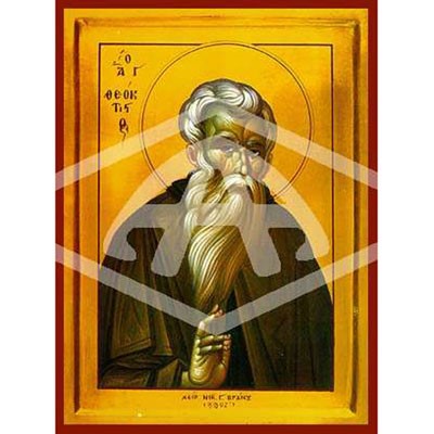 Theoctistus, Mounted Icon Print Size: 14cm x 20cm
