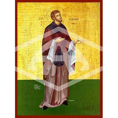 Theodore of Cythera, Mounted Icon Print Size: 20cm x 26cm