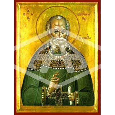 Theodore The Confessor, Mounted Icon Print Size: 14cm x 20cm