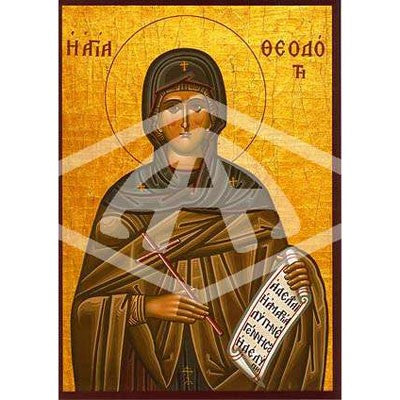 Theodota The Martyr, Mounted Icon Print Size: 14cm x 20cm