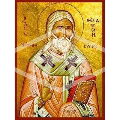 Therapon Bishop of Cyprus, Mounted Icon Print Size: 20cm x 26cm