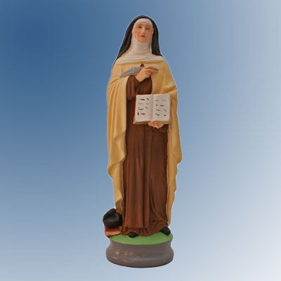 Saint Theresa of Avila Statue 25cm - 10 Inches High Plaster Cast Figurine Catholic Statue