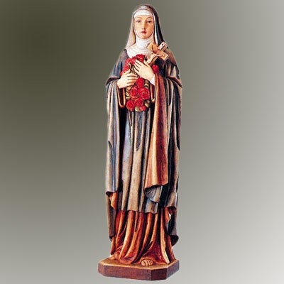 Saint Theresa Little Flower Statue 25cm - 10 Inches High Woodcarving Catholic Statue