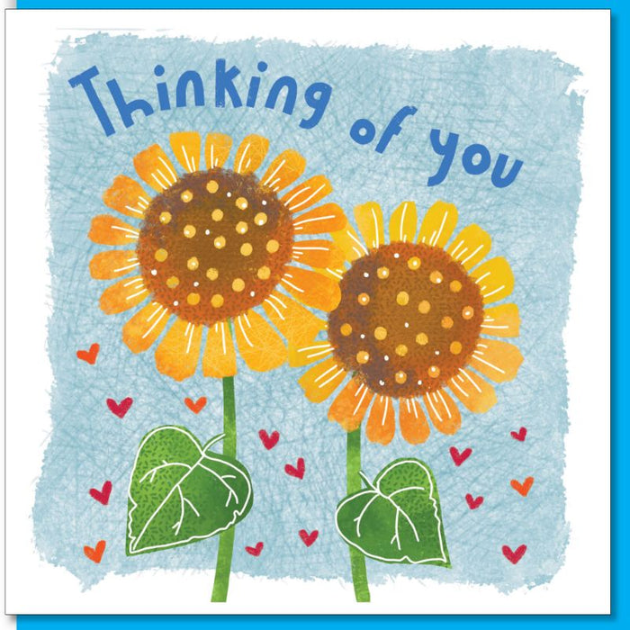 Thinking of You Greetings Card, Sunflowers Design With Bible Verse Isaiah 41:10